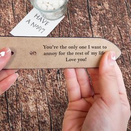 Anniversary Gift Secret Message For Him - Personalized Engraved Leather Belt - Photo 3