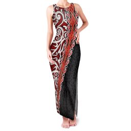 New Zealand Maori Stylized Koru Family Matching Tank Maxi Dress and Hawaiian Shirt LT03