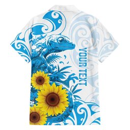New Zealand Autism Awareness Month Family Matching Puletasi and Hawaiian Shirt Takiwatanga Maori Lizard With Sunflower LT14