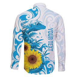 New Zealand Autism Awareness Month Family Matching Puletasi and Hawaiian Shirt Takiwatanga Maori Lizard With Sunflower LT14