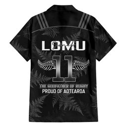 New Zealand Silver Fern Rugby Family Matching Puletasi Dress and Hawaiian Shirt Aotearoa Godfather Proud Gone But Never Forgotten LT14