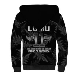 New Zealand Silver Fern Rugby Sherpa Hoodie Aotearoa Godfather Proud Gone But Never Forgotten LT14