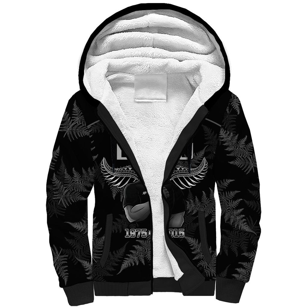 New Zealand Silver Fern Rugby Sherpa Hoodie Aotearoa Godfather Proud Gone But Never Forgotten LT14