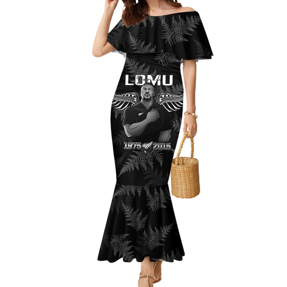 New Zealand Silver Fern Rugby Mermaid Dress Aotearoa Godfather Proud Gone But Never Forgotten LT14