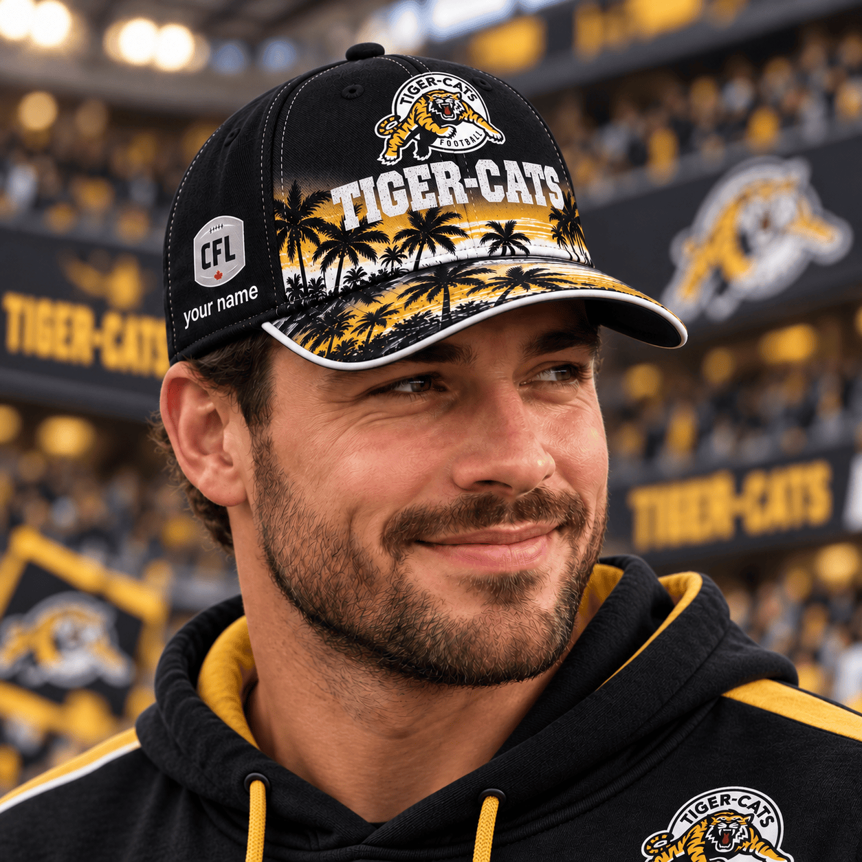 Hamilton Tiger-Cats CFL Cap Hawaii Custom Name For Fan