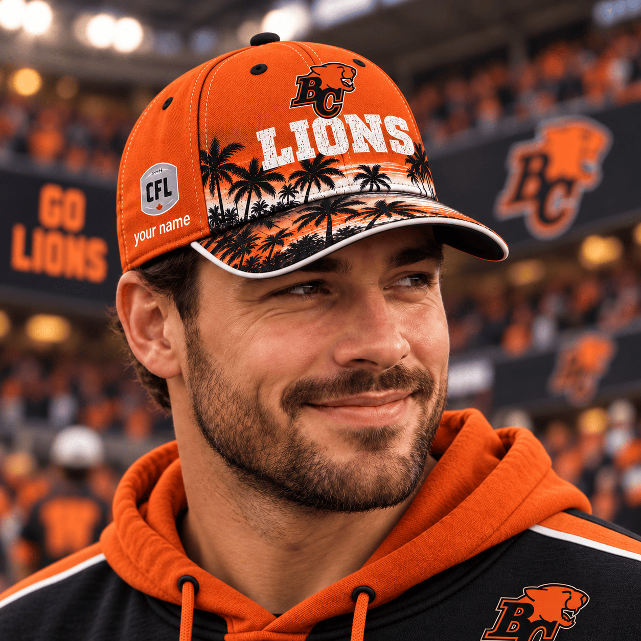 BC Lions CFL Cap Hawaii Custom Name For Fan