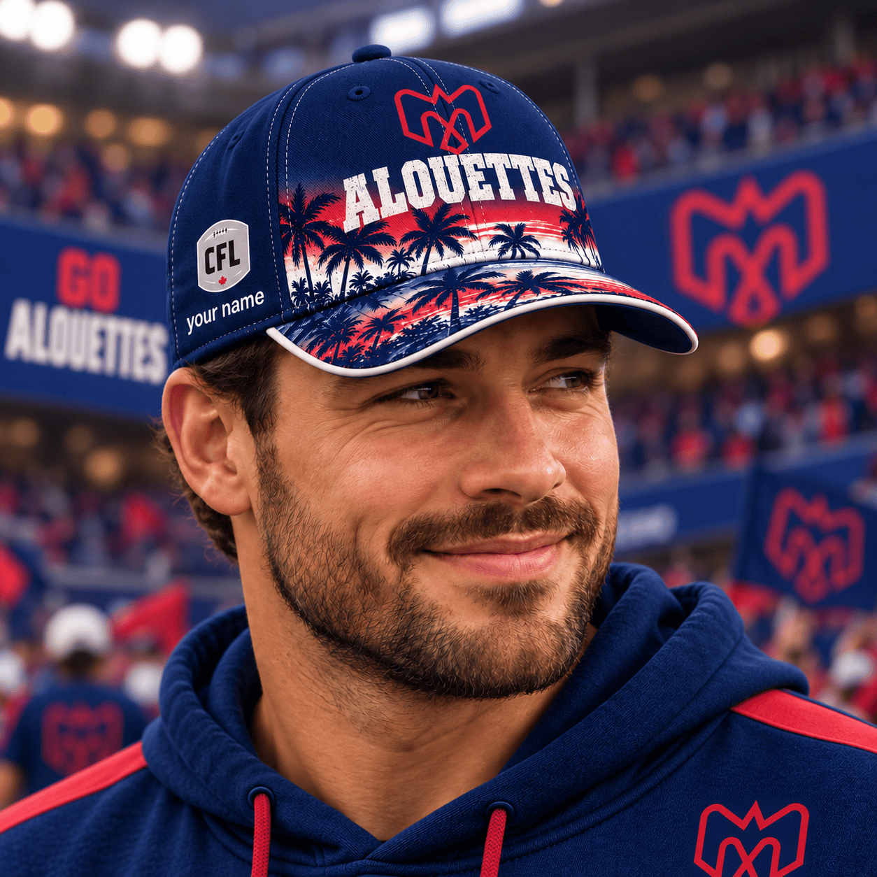 Montreal Alouettes CFL Cap Hawaii Custom Name For Fan