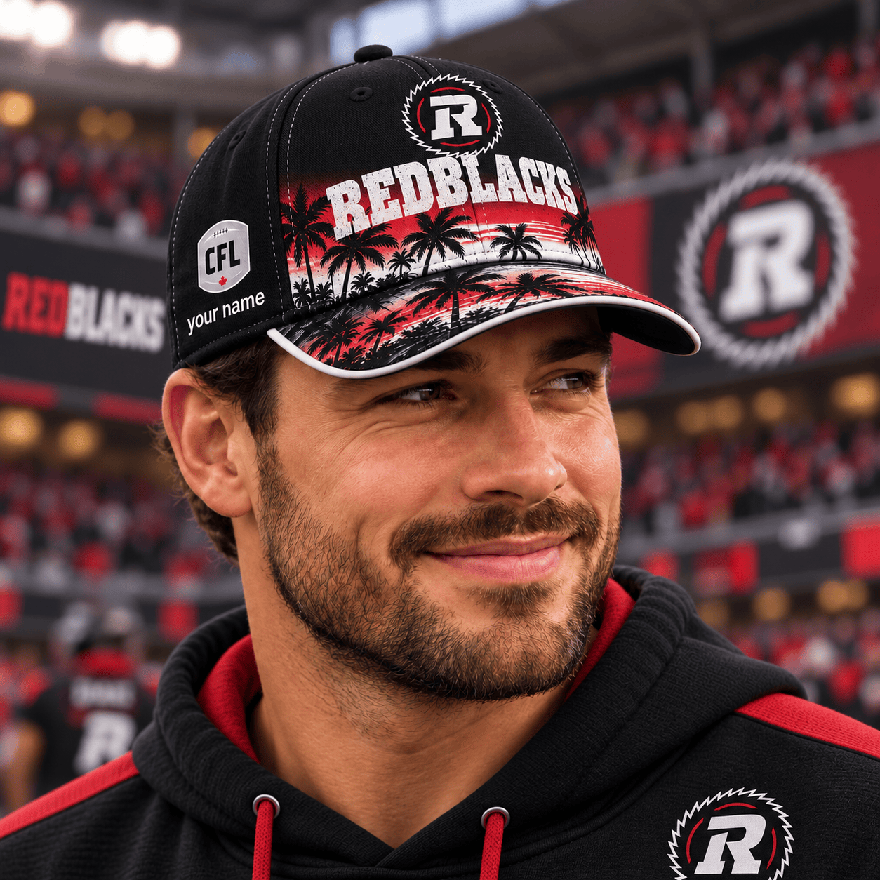 Ottawa Redblacks CFL Cap Hawaii Custom Name For Fan