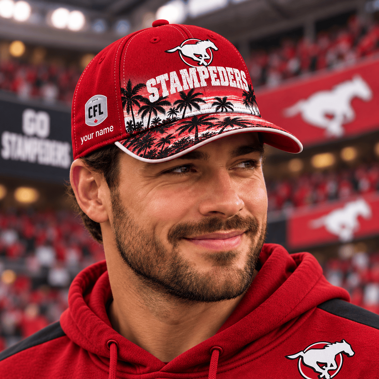 Calgary Stampeders CFL Cap Hawaii Custom Name For Fan