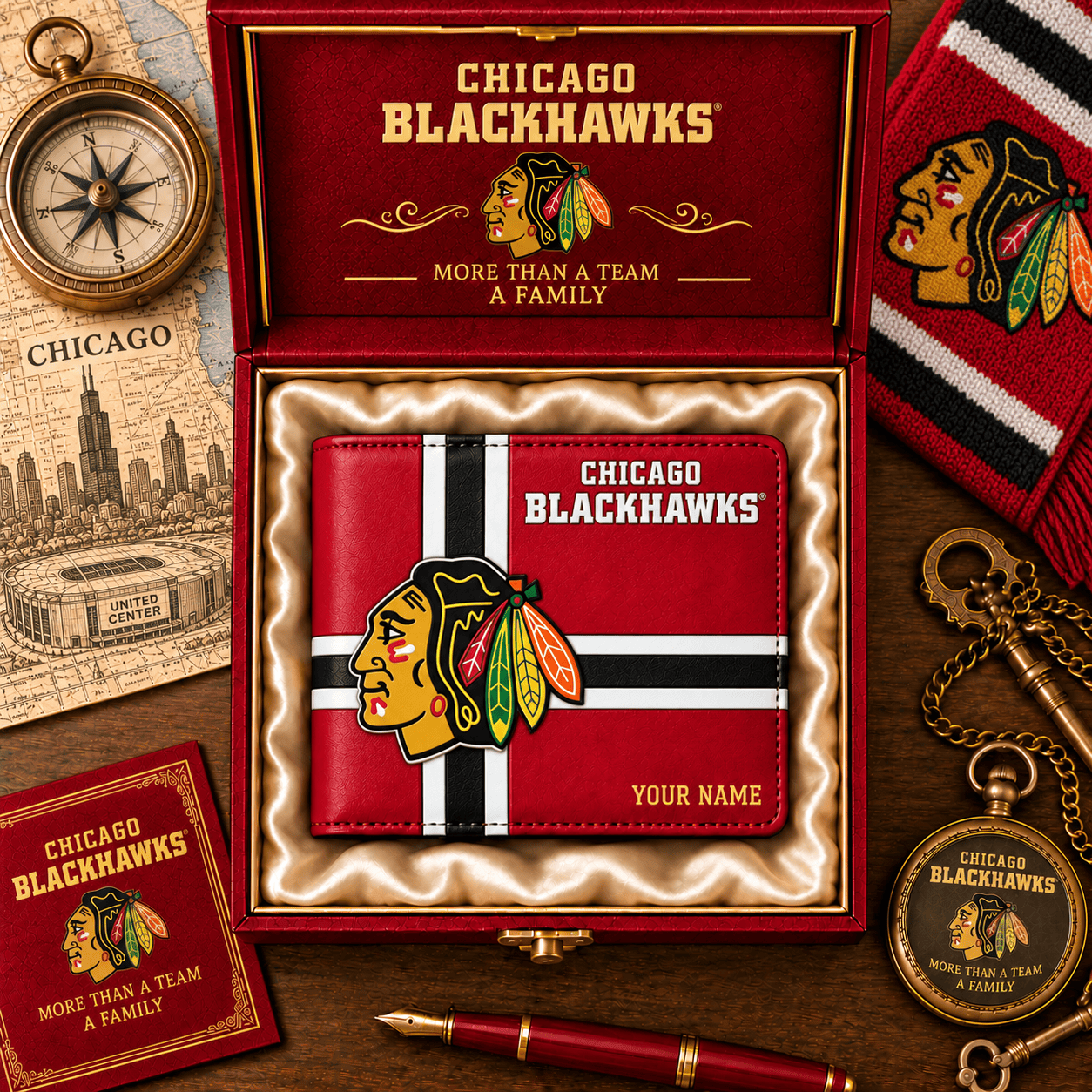 Chicago Blackhawks NHL Wallet Custom Name For Fan