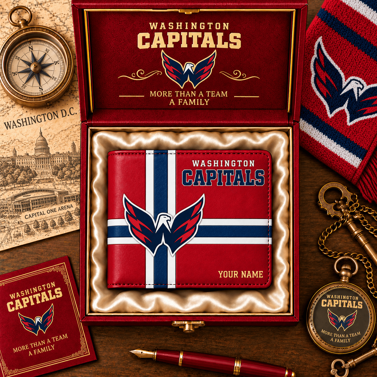 Washington Capitals NHL Wallet Custom Name For Fan