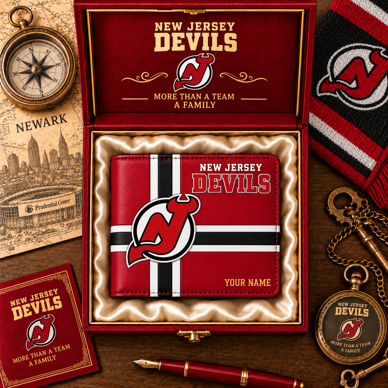 New Jersey Devils NHL Wallet Custom Name For Fan