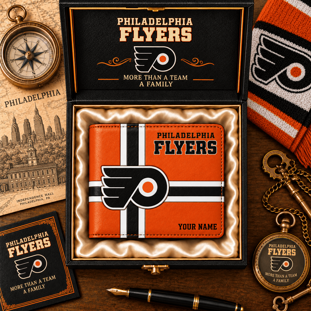 Philadelphia Flyers NHL Wallet Custom Name For Fan