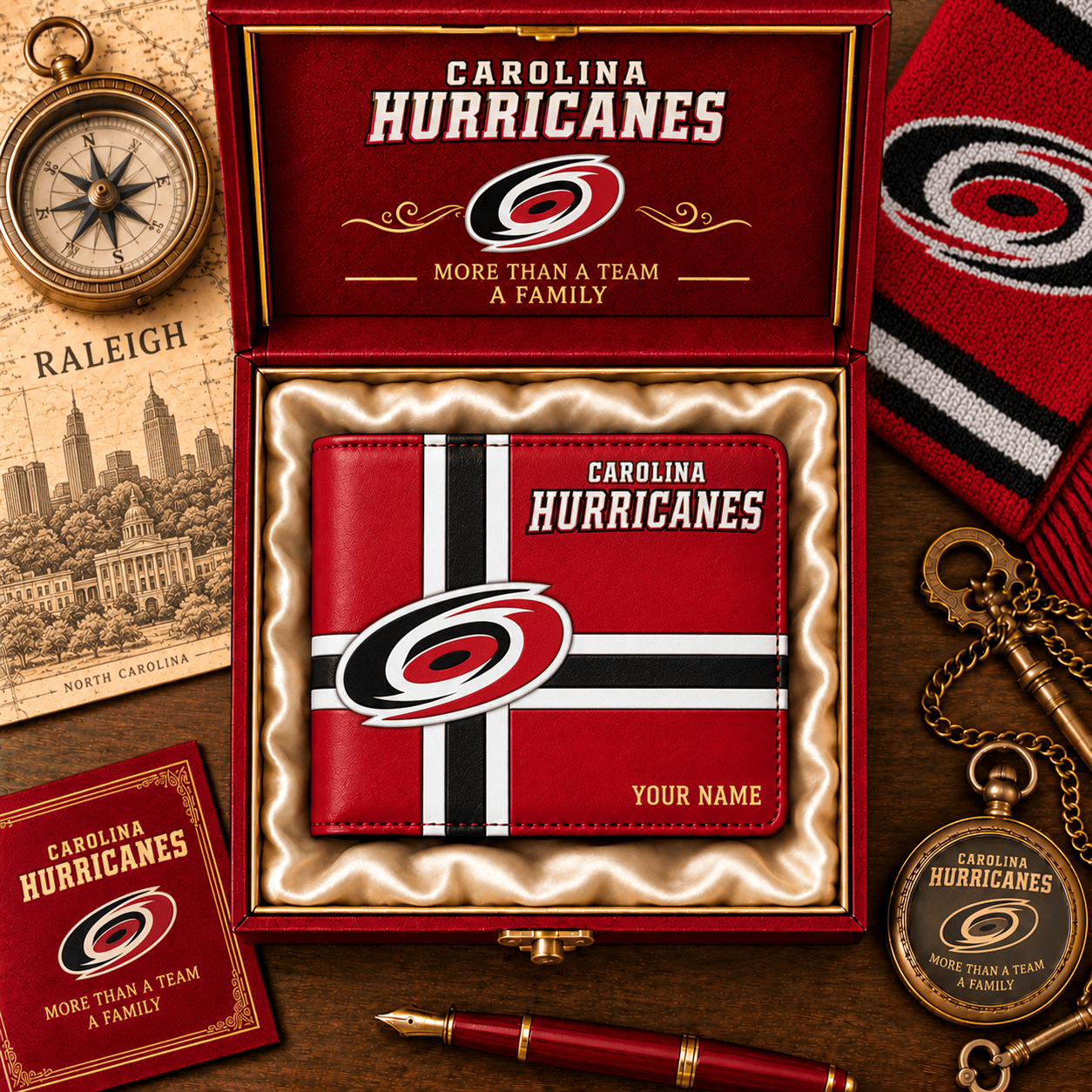 Carolina Hurricanes NHL Wallet Custom Name For Fan