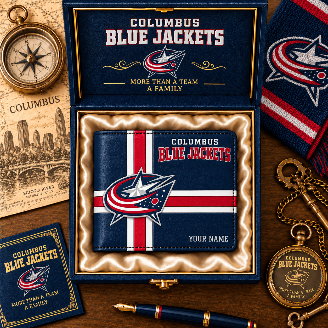 Columbus Blue Jackets NHL Wallet Custom Name For Fan