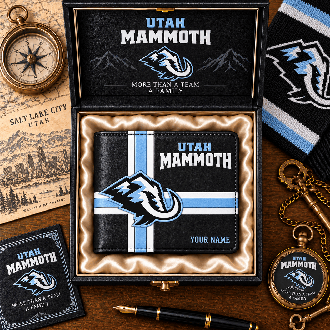 Utah Mammoth NHL Wallet Custom Name For Fan