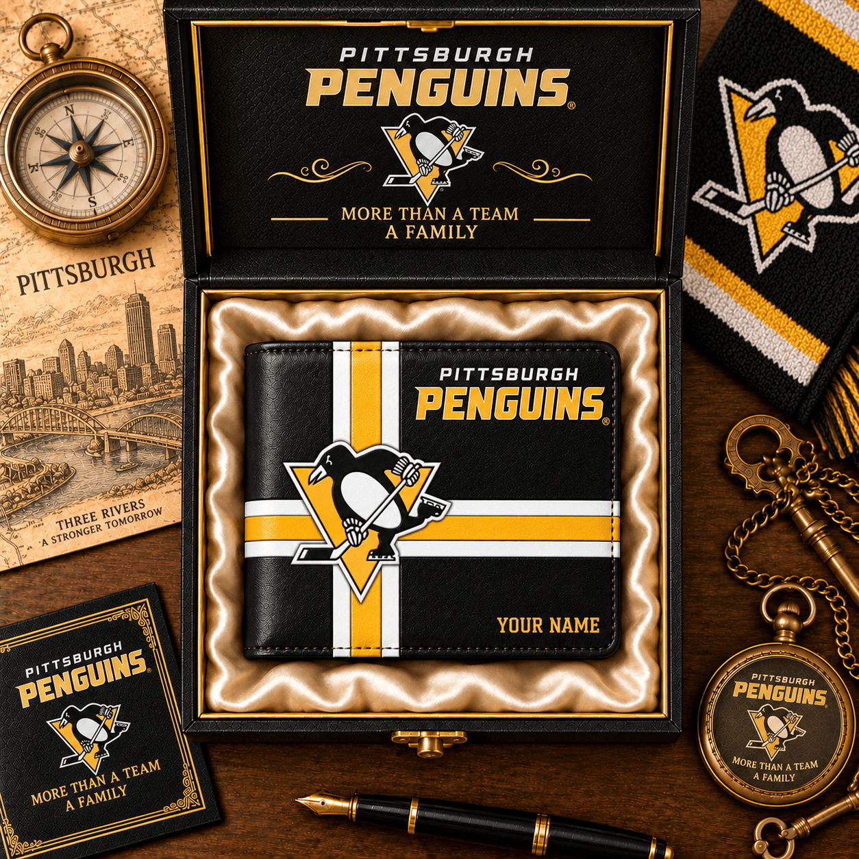 Pittsburgh Penguins NHL Wallet Custom Name For Fan