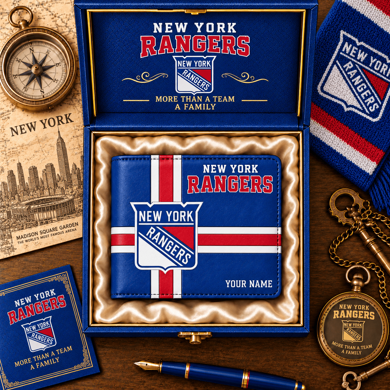 New York Rangers NHL Wallet Custom Name For Fan