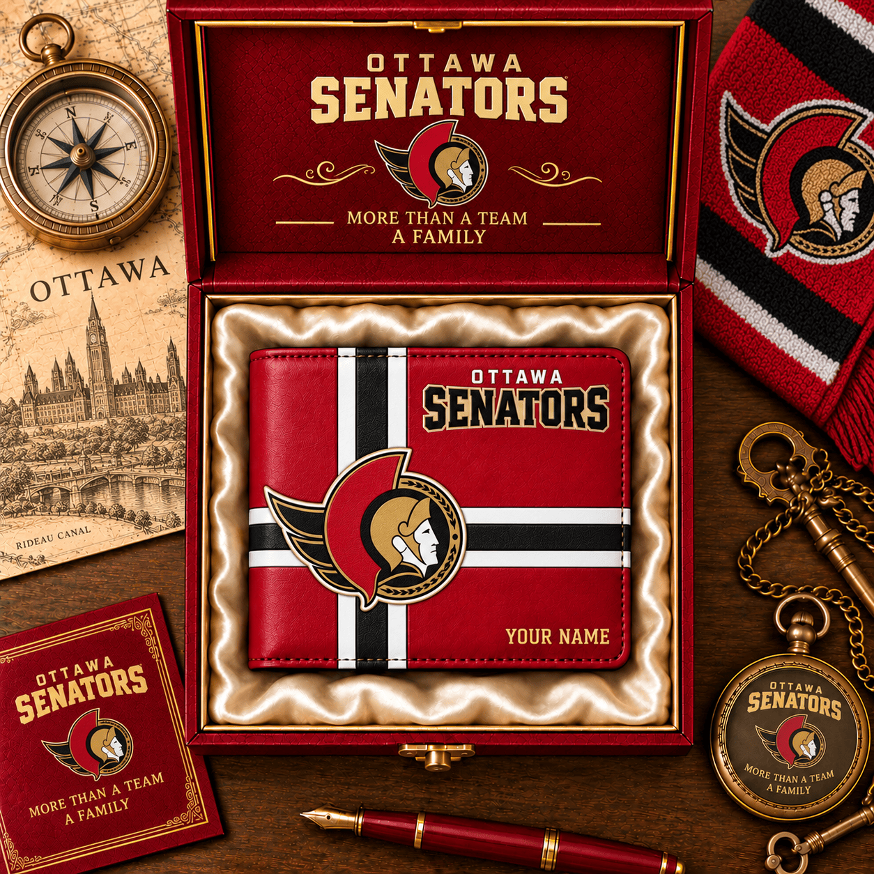 Ottawa Senators NHL Wallet Custom Name For Fan