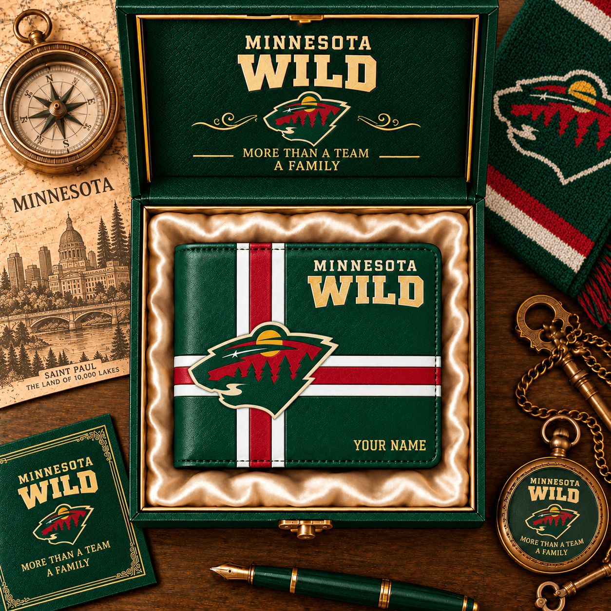 Minnesota Wild NHL Wallet Custom Name For Fan