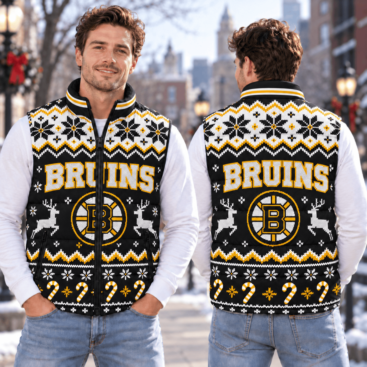 Boston Bruins NHL Puffer Jacket Christmas For Fan