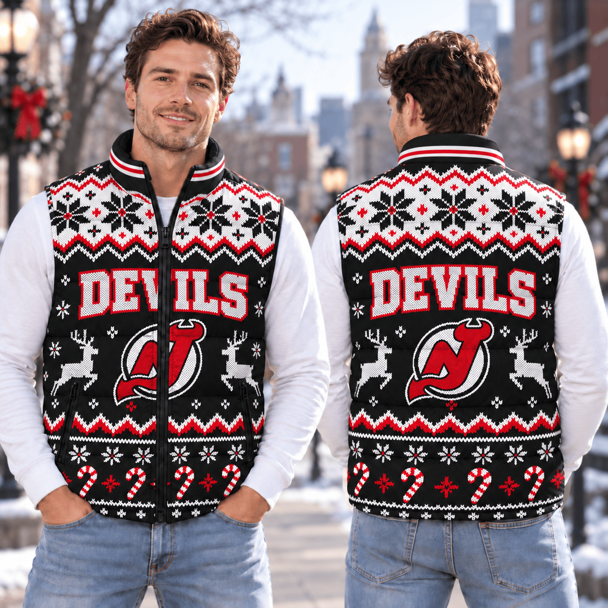New Jersey Devils NHL Puffer Jacket Christmas For Fan