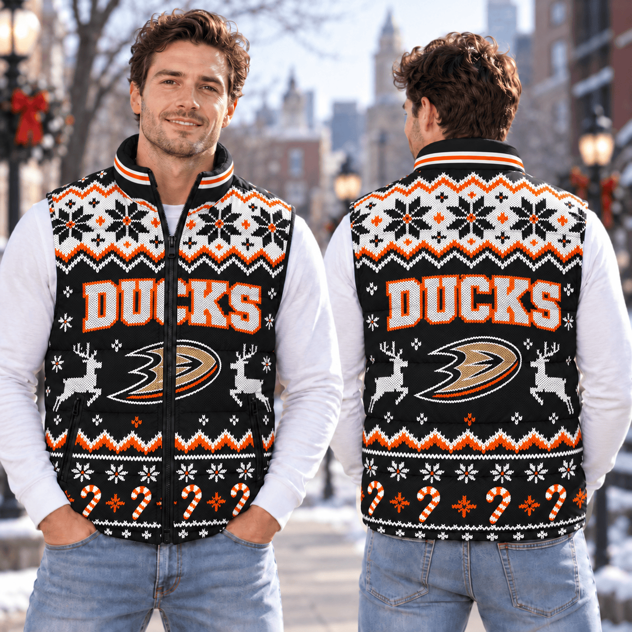 Anaheim Ducks NHL Puffer Jacket Christmas For Fan