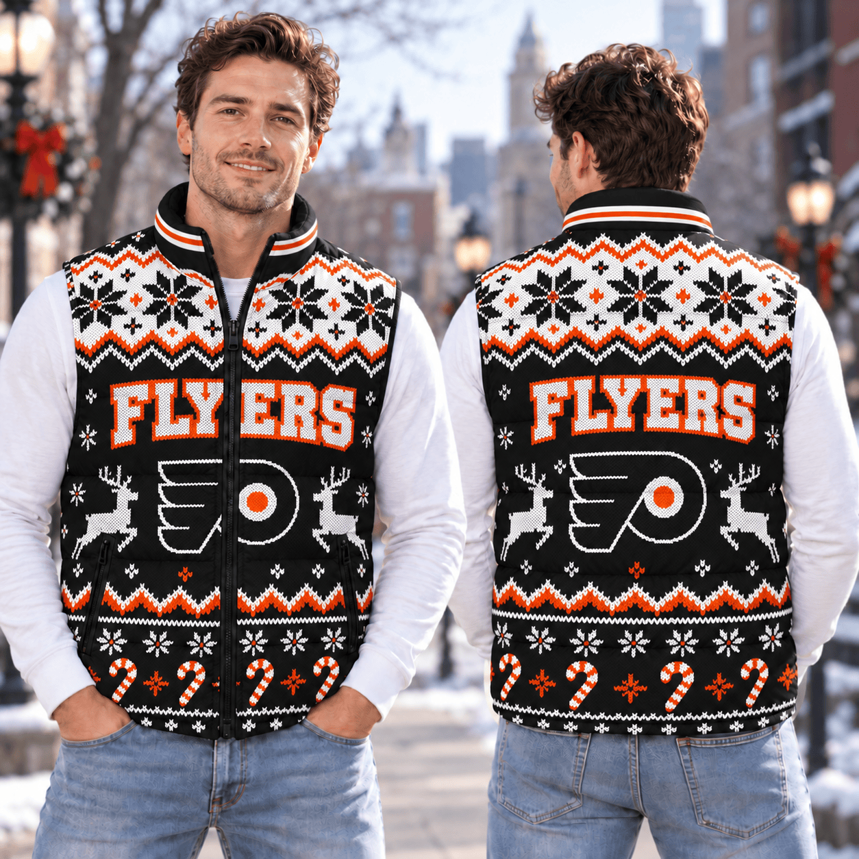 Philadelphia Flyers NHL Puffer Jacket Christmas For Fan