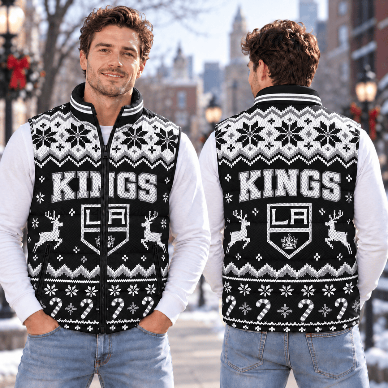 Los Angeles Kings NHL Puffer Jacket Christmas For Fan