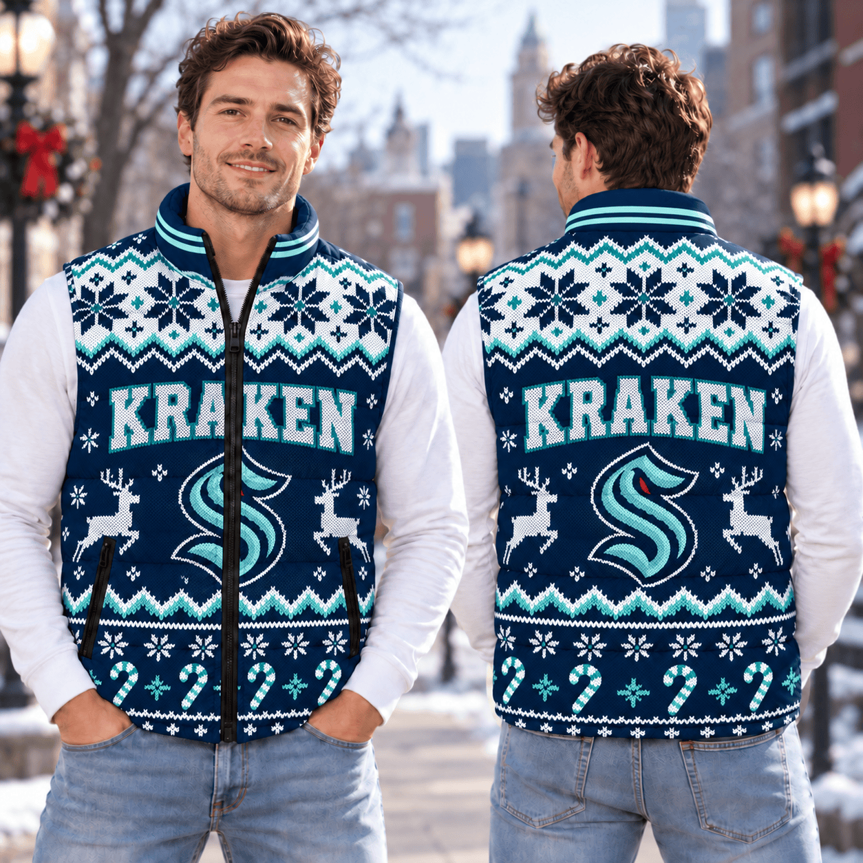 Seattle Kraken NHL Puffer Jacket Christmas For Fan