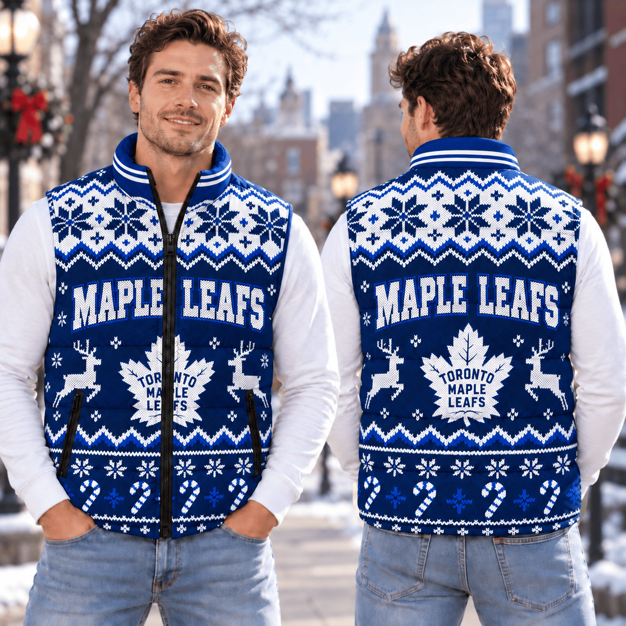 Toronto Maple Leafs NHL Puffer Jacket Christmas For Fan