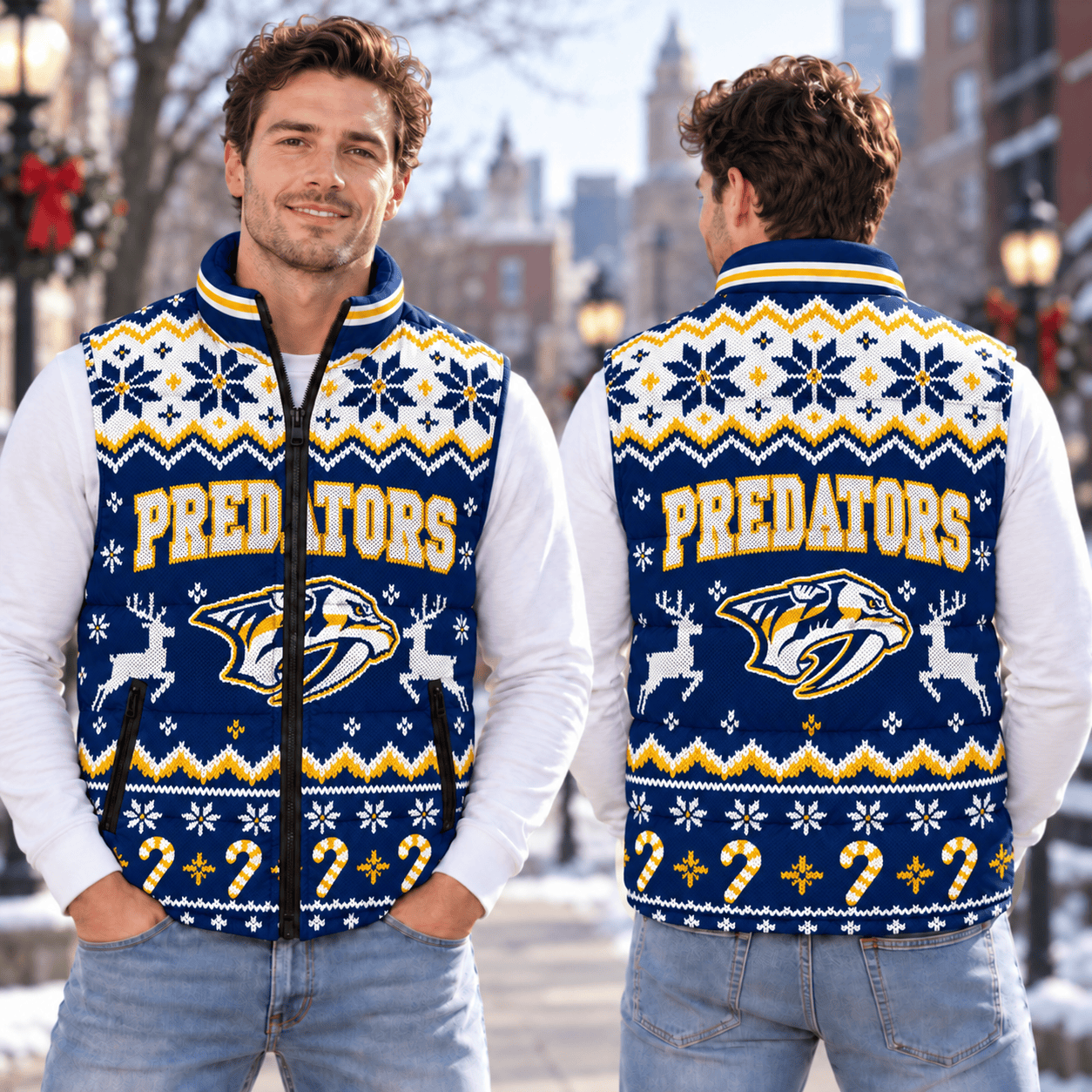 Nashville Predators NHL Puffer Jacket Christmas For Fan