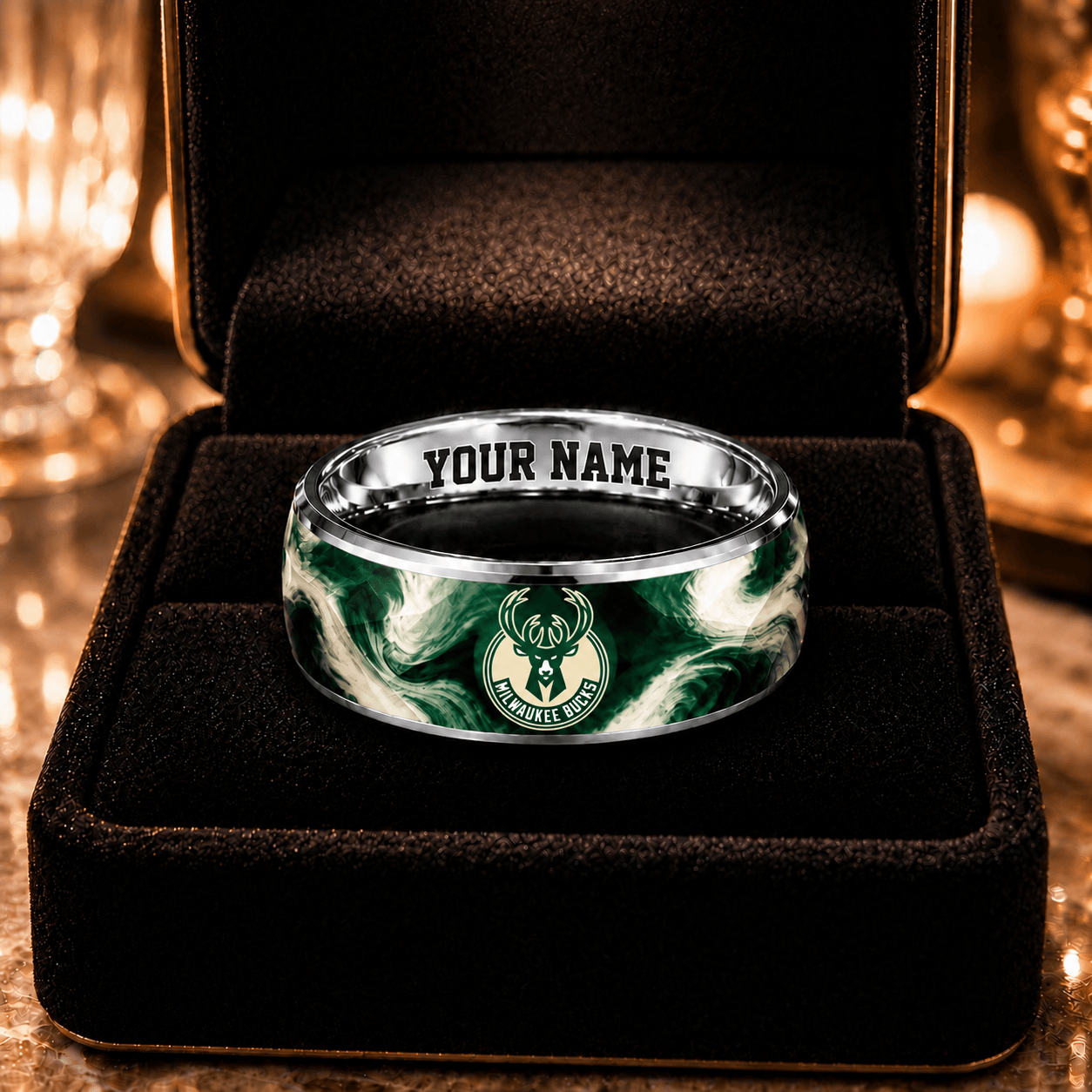 Milwaukee Bucks NBA Ring Custom Name For Fan