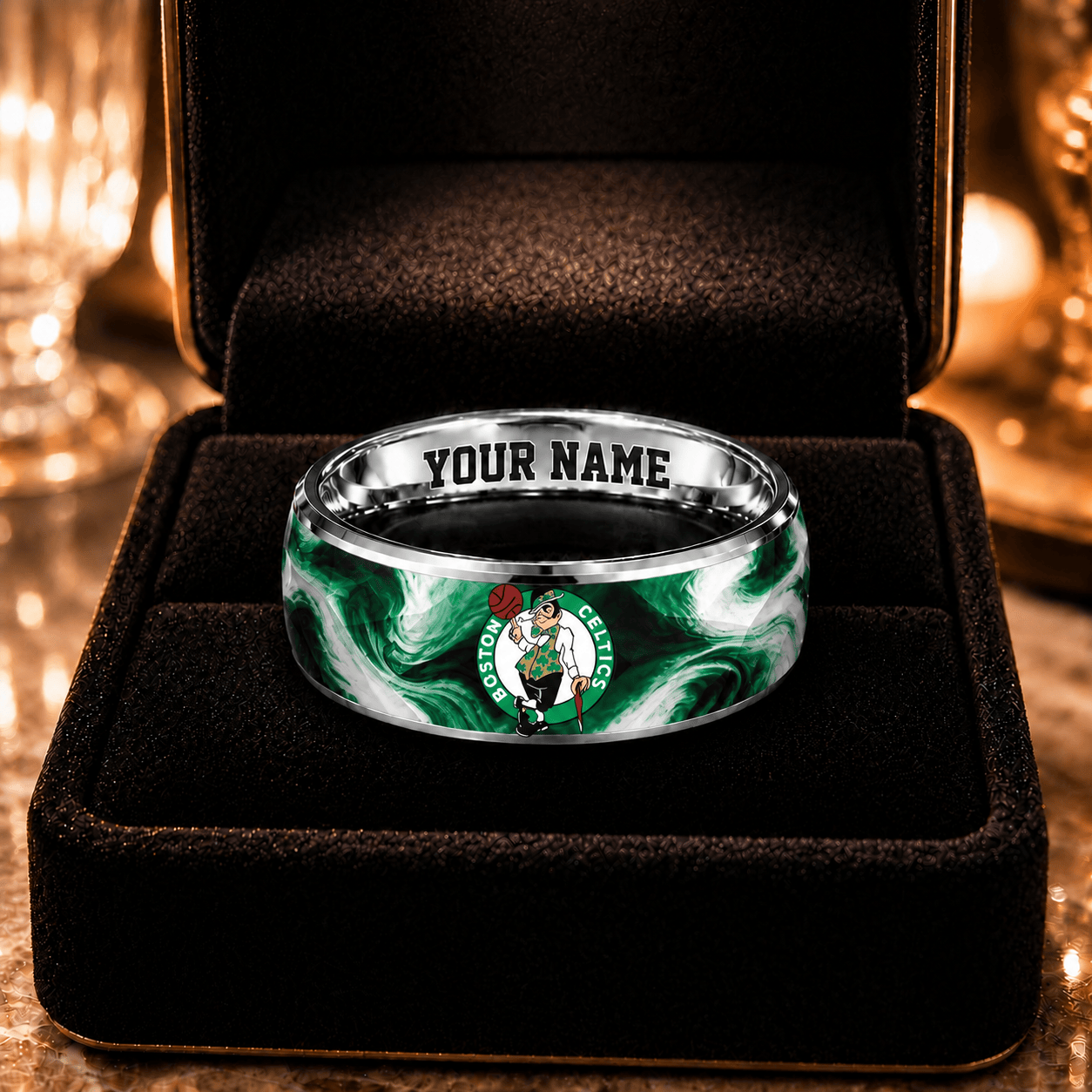 Boston Celtics NBA Ring Custom Name For Fan
