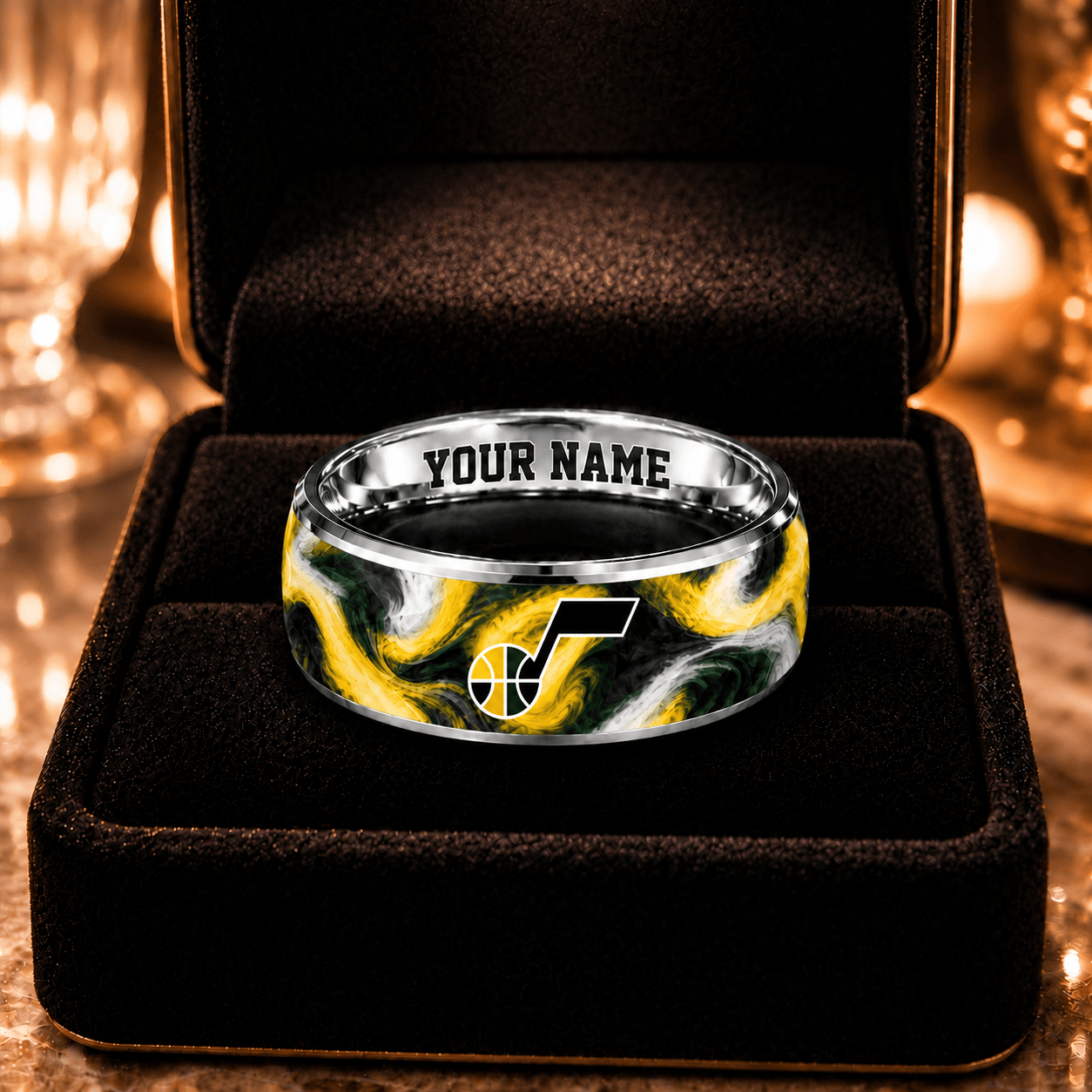 Utah Jazz NBA Ring Custom Name For Fan