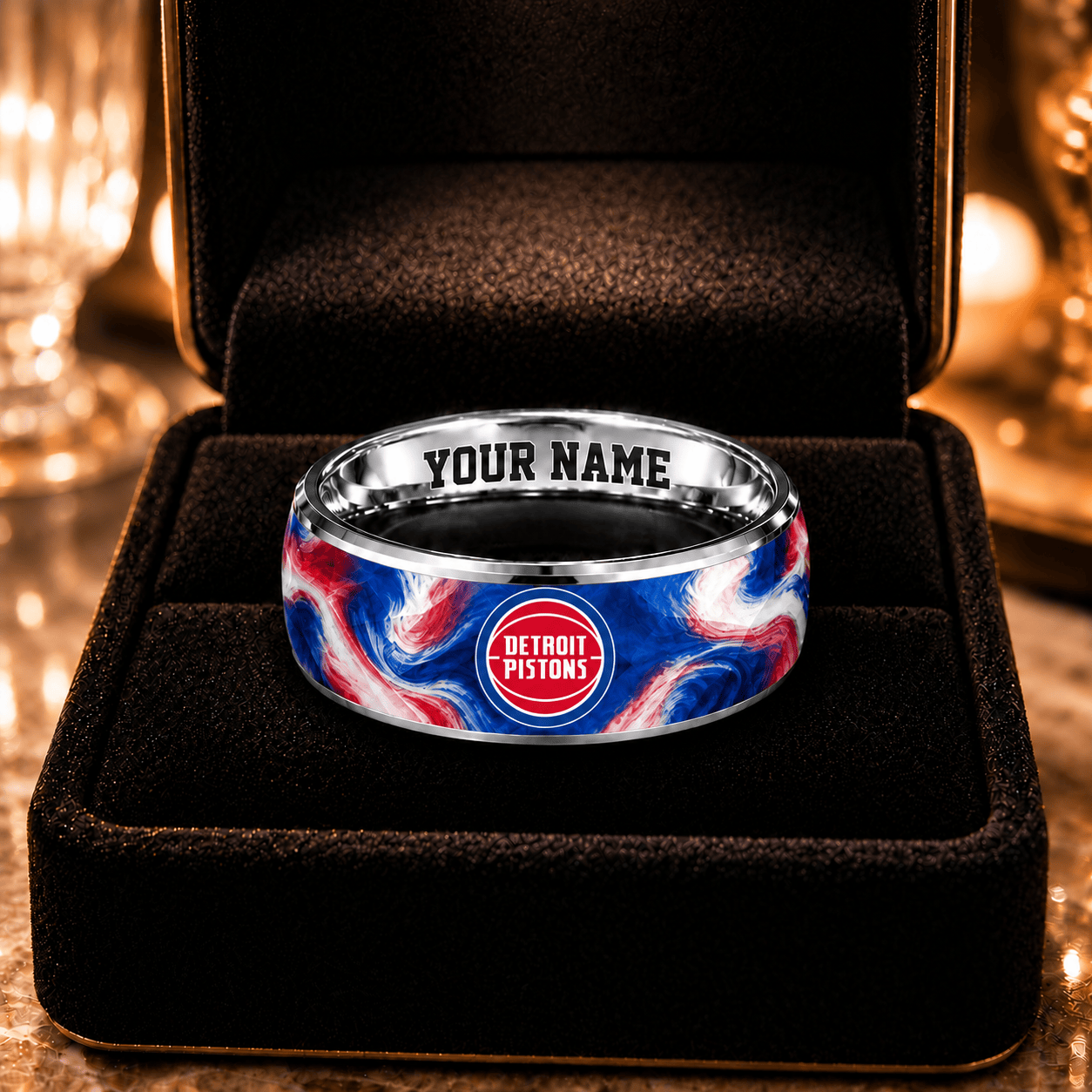 Detroit Pistons NBA Ring Custom Name For Fan
