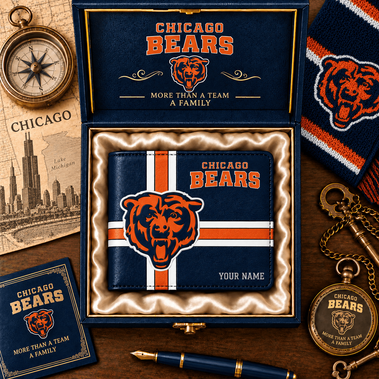 Chicago Bears NFL Wallet Custom Name For Fan