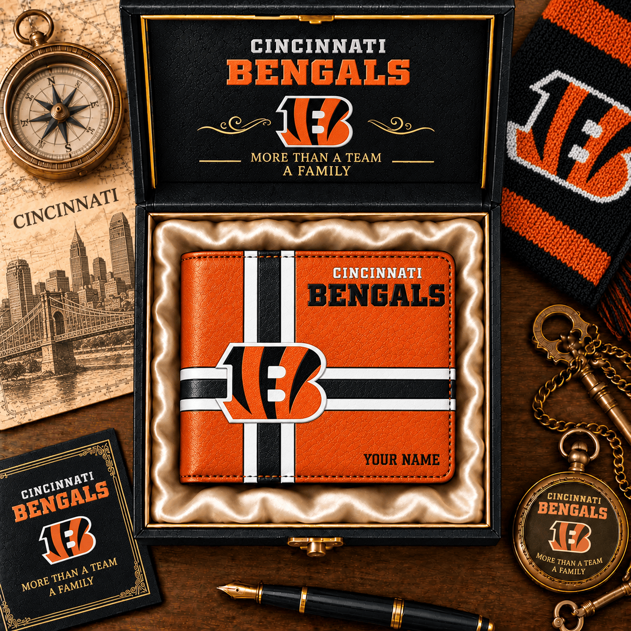 Cincinnati Bengals NFL Wallet Custom Name For Fan