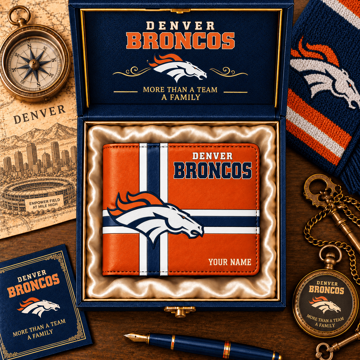 Denver Broncos NFL Wallet Custom Name For Fan