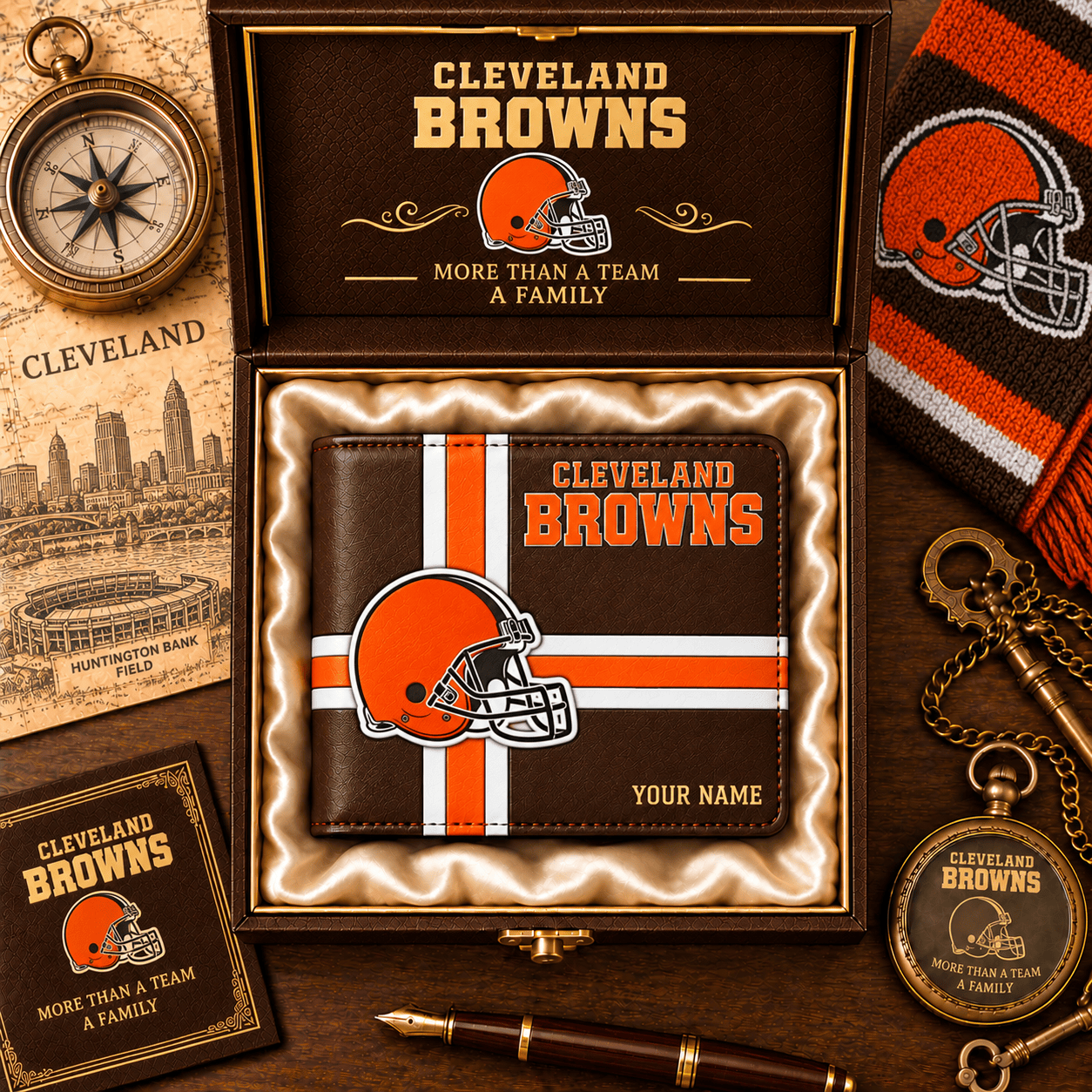 Cleveland Browns NFL Wallet Custom Name For Fan