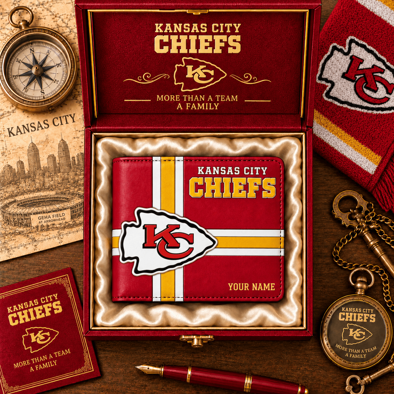 Kansas City Chiefs NFL Wallet Custom Name For Fan