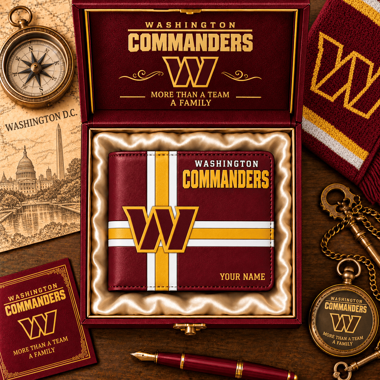 Washington Commanders NFL Wallet Custom Name For Fan