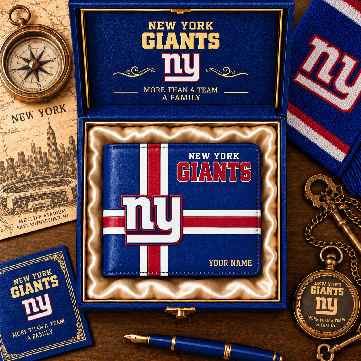 New York Giants NFL Wallet Custom Name For Fan