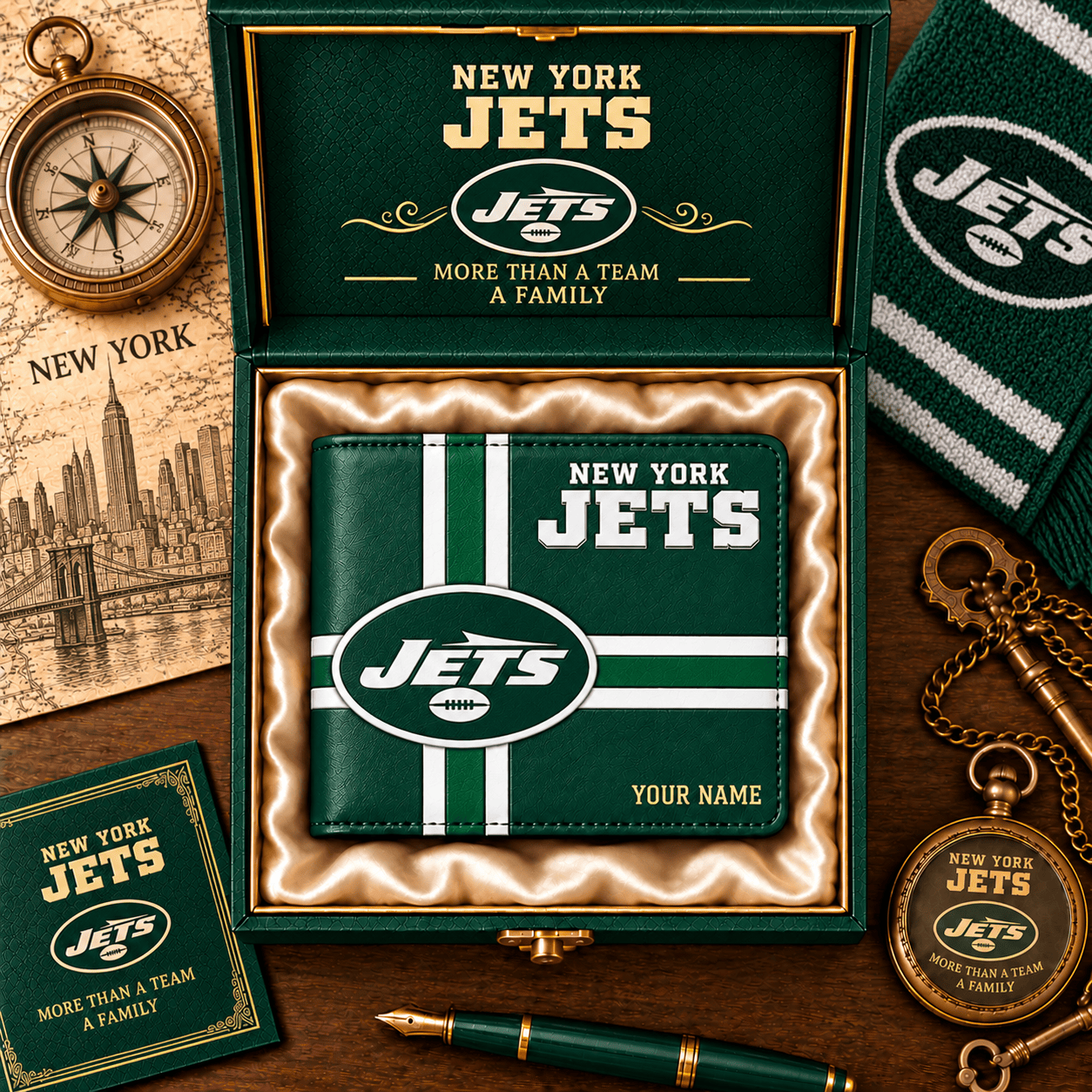 New York Jets NFL Wallet Custom Name For Fan