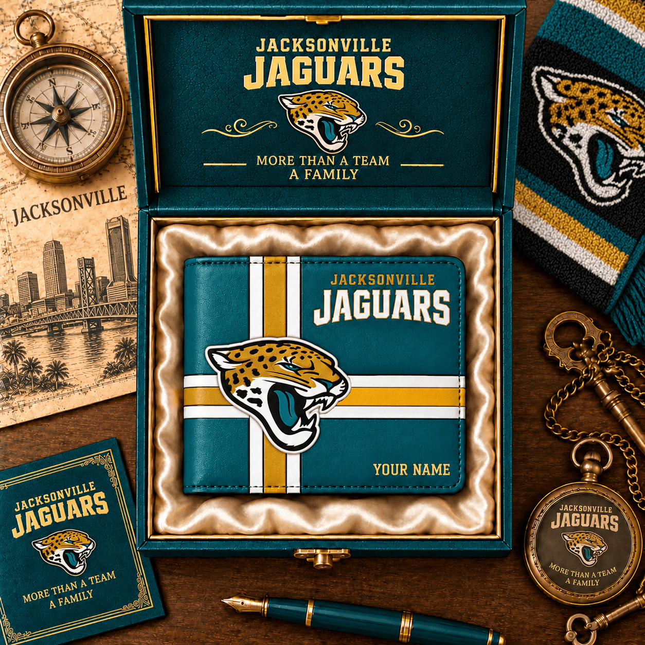 Jacksonville Jaguars NFL Wallet Custom Name For Fan