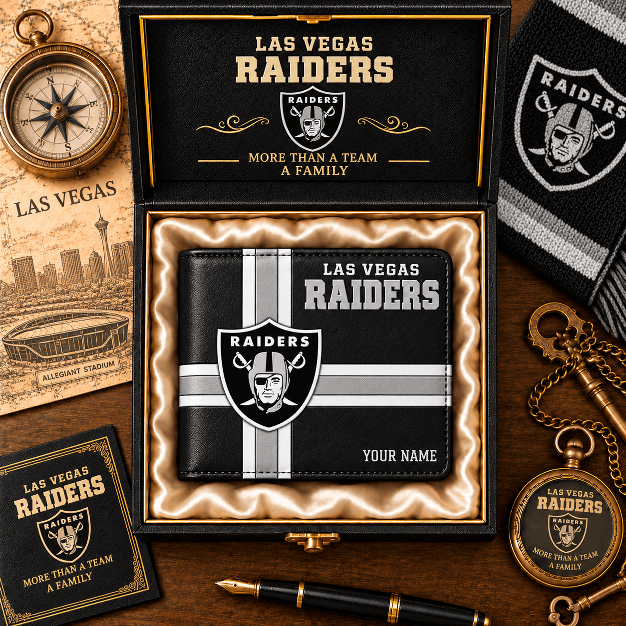 Las Vegas Raiders NFL Wallet Custom Name For Fan