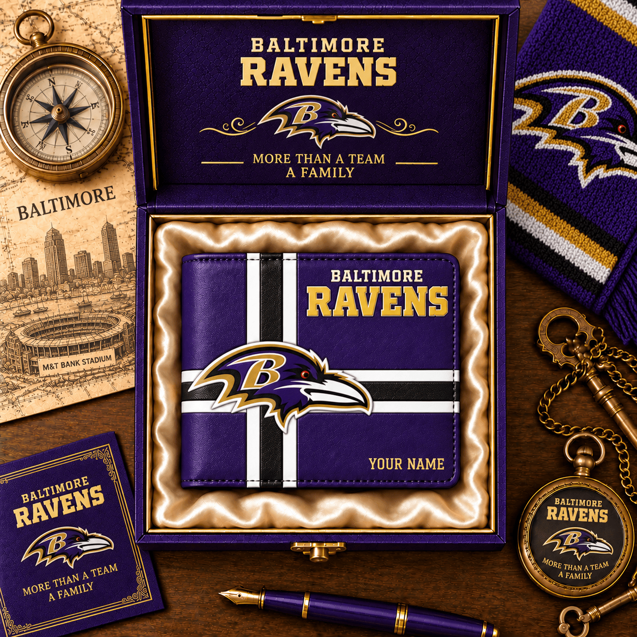 Baltimore Ravens NFL Wallet Custom Name For Fan