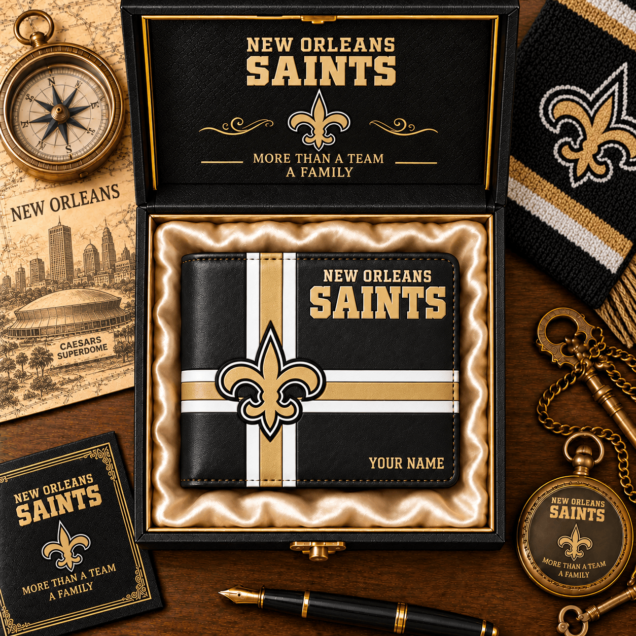 New Orleans Saints NFL Wallet Custom Name For Fan