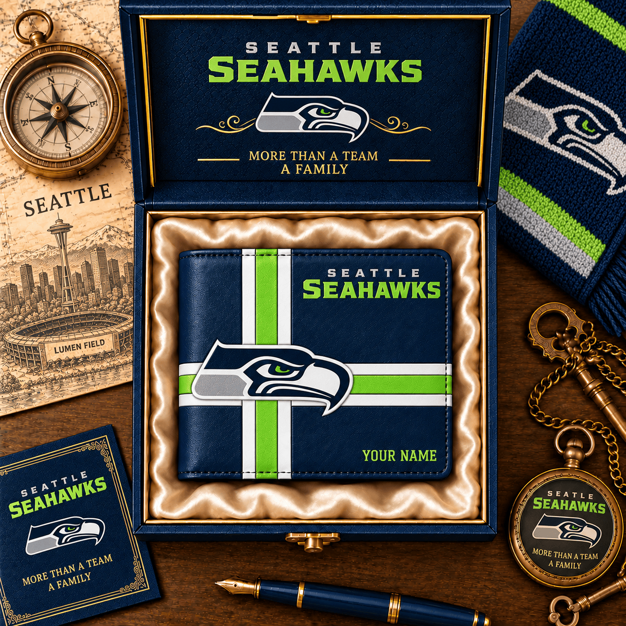 Seattle Seahawks NFL Wallet Custom Name For Fan
