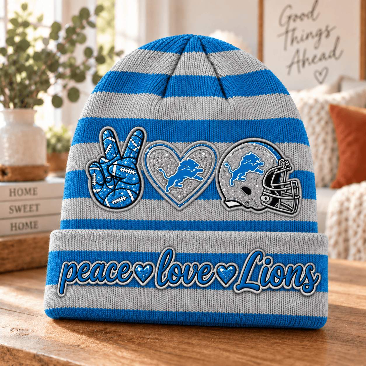 Detroit Lions NFL Beanie Hat For Fan